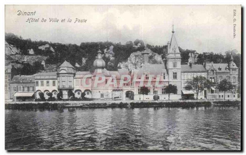 Old Postcard Dinant City Hotel and the Post