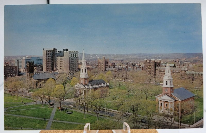 Three Churches on the Green New Haven Connecticut Vintage Postcard