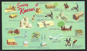 Seeing Kansas State Various Views Unused c1950s