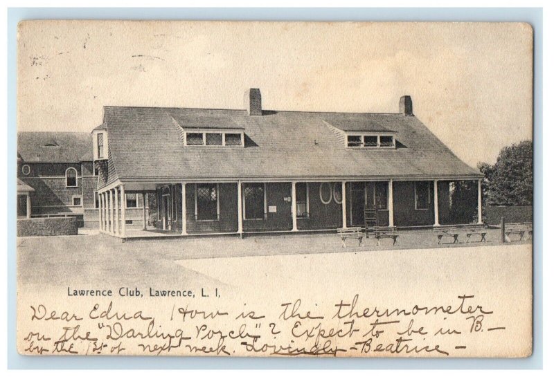 1906 Lawrence Club Lawrence Long Island New York NY Posted Antique Postcard 