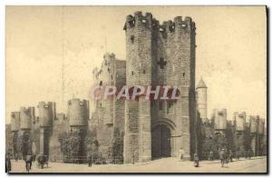 Old Postcard Ghent gravensteen General view taken from the place Ste Pharaïlde