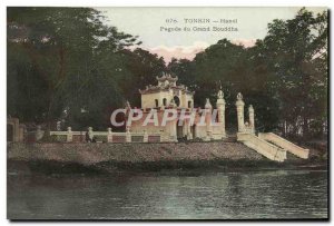 Old Postcard Tonkin Hanoi Pagoda Big Buddha