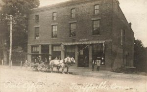 Tariftville CT Post Office Horse And Passenger Wagon Real Photo Postcard