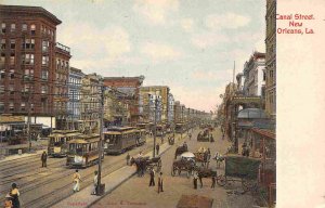 Canal Street Streetcars New Orleans Louisiana 1905c postcard