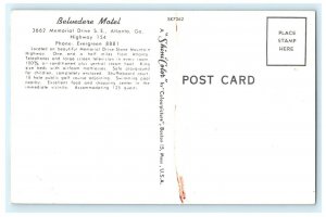 Belvedere Motel Motor Court Atlanta GA Georgia Postcard (AD9)