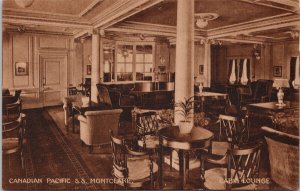 Cabin Lounge SS 'Montclare' Ship Canadian Pacific Boat Postcard H40 *as is