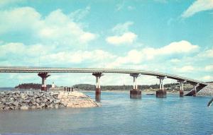 CAMPOBELLO ISLAND, NB Canada  ROOSEVELT BRIDGE to LUBEC Maine  Chrome Postcard