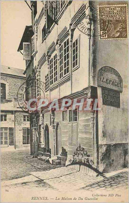 Postcard Old Rennes Maison Du Guesclin