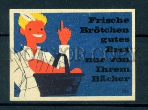 500493 GERMANY Fresh bread ADVERTISING Vintage match label