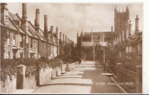 Somerset Postcard - Vicars Close - Wells - Real Photograph - Ref 59A