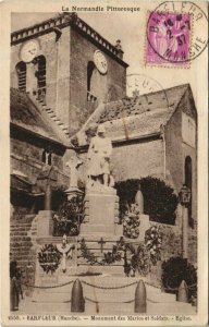 CPA BARFLEUR Monument des Marins et Soldats Église (152798)