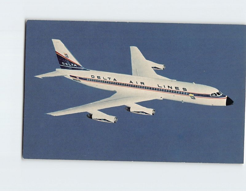 Postcard Delta's Convair 880 Jet Liner