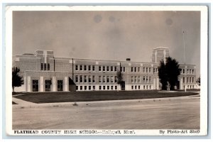 1939 Flathead County High School Kalispell Montana MT RPPC Photo Posted Postcard