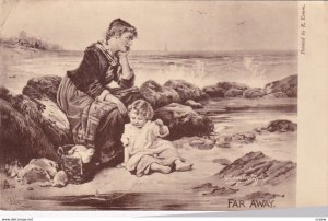 Far Away , woman waiting on fisherman , 1904 ; TUCK