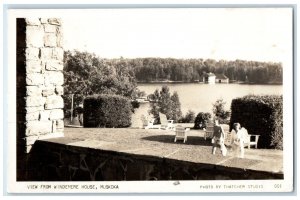 c1940's View From Windemere House Muskoka Canada RPPC Photo Vintage Postcard