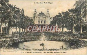 Old Postcard Monte Carlo Casino and Gardens