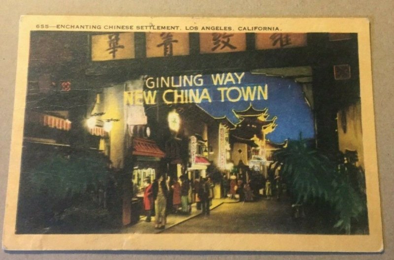 .01 PC 1947 USED CHINESE SETTLEMENT GINLING WAY NEW CHINA TOWN LOS ANGELES, CAL.
