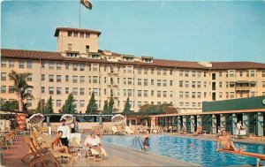 Ambassador Sun Club Swimming Pool Los Angeles California Postcard 20-679