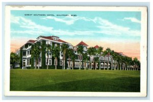 c1920's Great Southern Hotel Gulfport Mississippi MS Vintage Postcard 