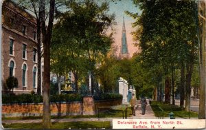 New York Buffalo Delaware Street From North Street 1915