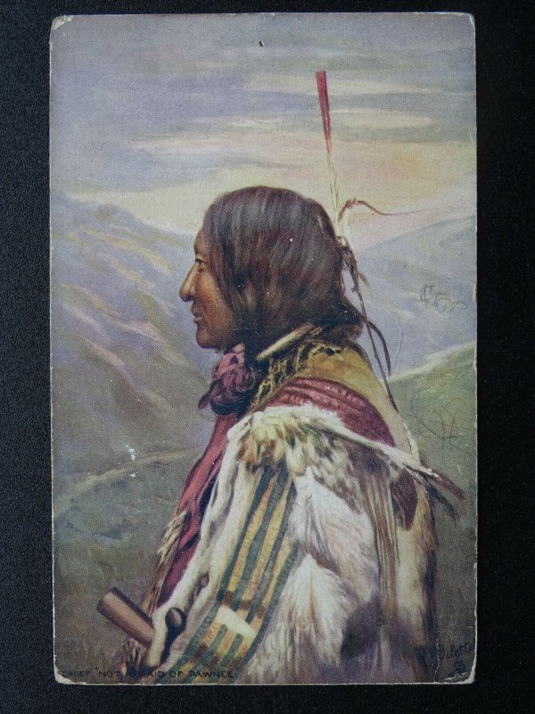 Indian Chiefs Series 2 NOT AFRAID OF PAWNEE c1907 Postcard by Raphael Tuck 9131