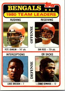 1981 Topps Football Card '80 Leaders Bengals Johnson Ross Breeden Edward...