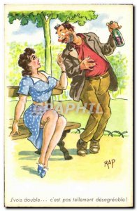 Postcard Old Drunkard Alcohol Humor Rap