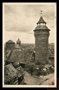 Nuremberg, view from the Heidenturm to the Vestertorturm and the Imperial Sta...