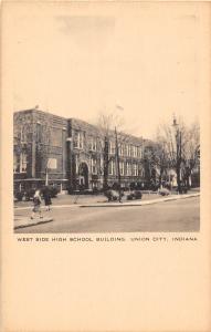 A74/ Union City Indiana In Postcard c1920 West Side High School Building