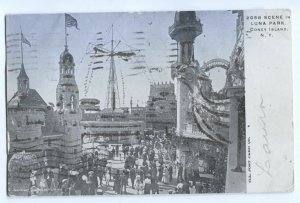 Postcard Scene Luna Park Coney Island NY 1905