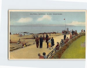 Postcard Salthill Showing Clare Mountains Salthill Ireland