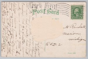 Cadillac Michigan~Courthouse~Smoke Stack~Vintage Postcard