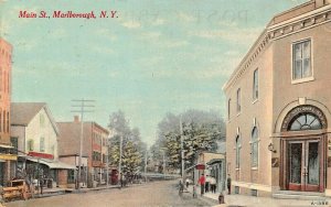 MARLBOROUGH NY~MAIN STREET-FIRST NATIONAL BANK-STOREFRONTS~1911 J RUBEN POSTCARD