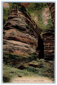 c1910 Lovers Retreat Scenic View Panama Rocks New York Vintage Antique Postcard