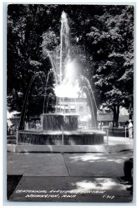 Washington Iowa IA Postcard RPPC Photo Cetennial Electric Fountain c1940's