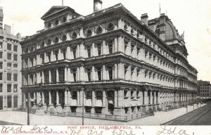 Vintage Postcard 1907 Post Office Building Historical Landmark Philadelphia Penn