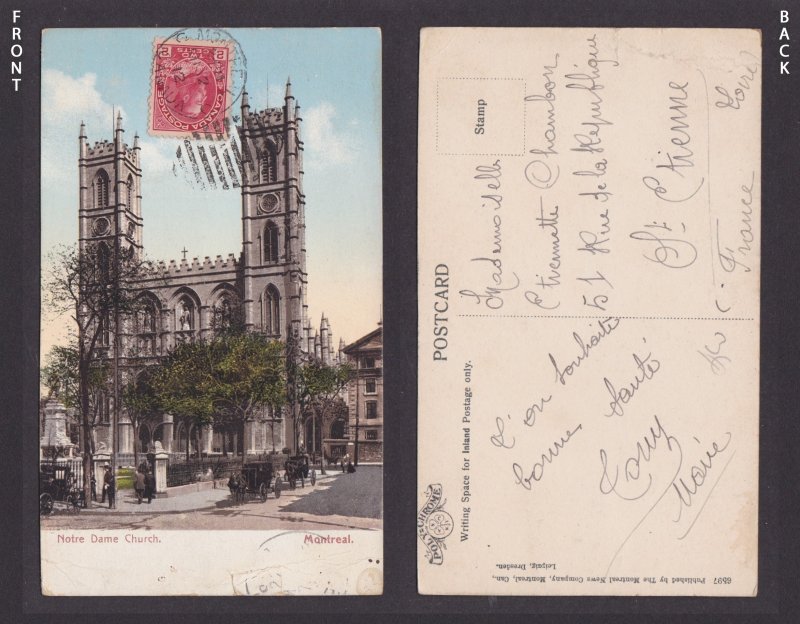Postcard, CANADA, Montreal, Notre-Dame Basilica