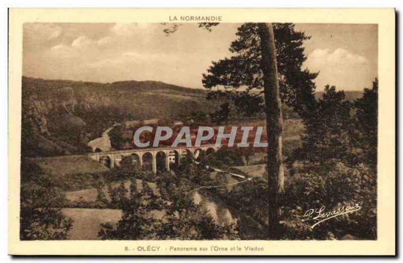 Old Postcard Panorama Clecy on the Orne and the Viaduct