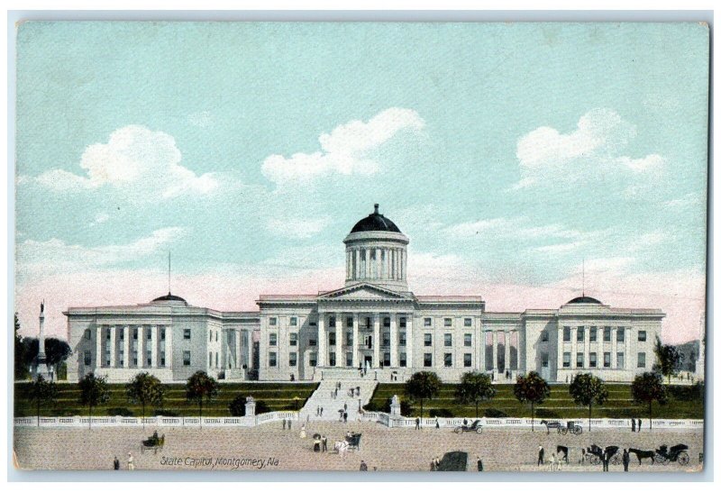 c1950's State Capitol Building Tower Carriages Montgomery Alabama AL Postcard
