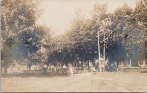 Portrait of People West Medway MA Cancel c1909 Real Photo Postcard G58