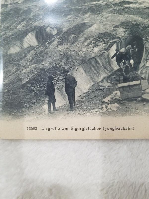 Antique Postcard entitled Eisgrofte am Eigergletscher (Jungfraubahn)