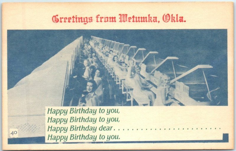 Postcard - Happy Birthday to you - Greetings from Wetumka, Oklahoma