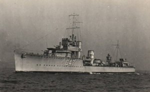 RPPC Photo British Royal Navy HMS Westcott D47 Destroyer WWI