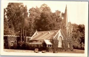 RPPC Little Church of the Flowers, Forest Lawn Glendale CA Vintage Postcard M20