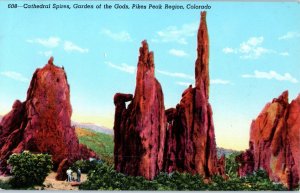 Cathedral Spires Garden of the Gods Pikes Peak Region Colorado Postcard