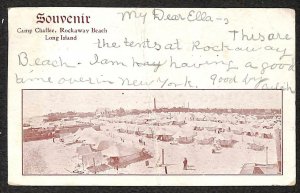 SOUVENIR CAMP CHAFFEE ROCKAWAY BEACH LONG ISLAND NEW YORK POSTCARD 1904
