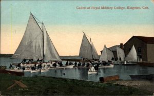 Kingston Ontario ONT Royal Military College Cadets Sailors Sailboats c1910 PC