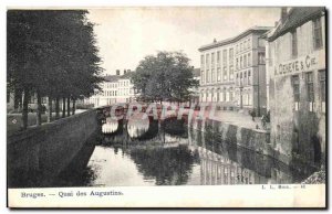 Old Postcard Bruges Quai des Augustins