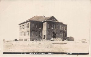 Colby Kansas High School Real Photo Vintage Postcard AA98532