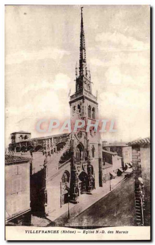 Postcard Old Church Villefranche ND Des Marais